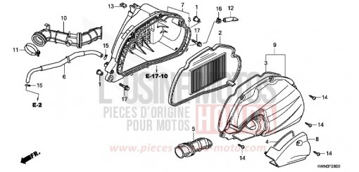 FILTRE A AIR (WW125EX2A/EX2B) WW125EX2A de 2011